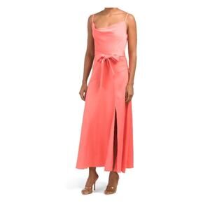 Taylor Satin Back Crepe Tie-Waist Cowlneck Maxi Dress size 8